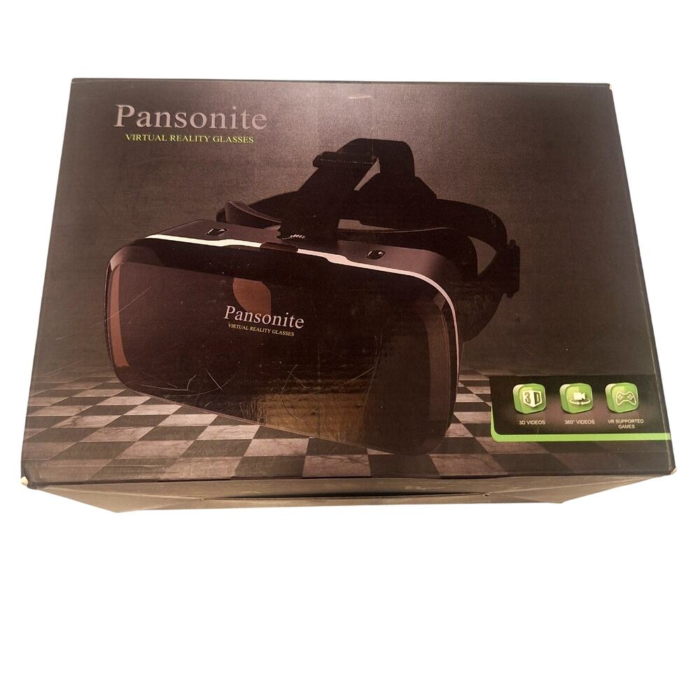 Virtual Reality 3D Glasses Pansonite Black W Manuel Open Box